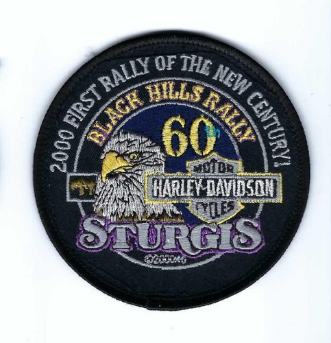 2000 Black Hills Rally 60th Sturgis Patch 3-5/8-inch Harley Davidson