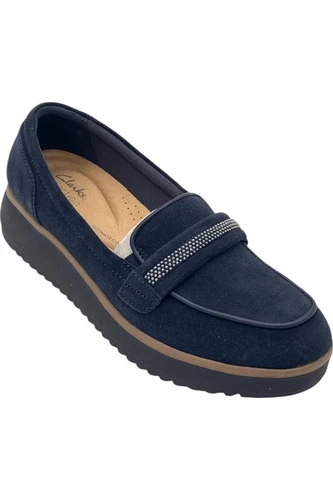 Mocassini Clarks Collection x Jane & Courtney in pelle Zylah Shine Navy