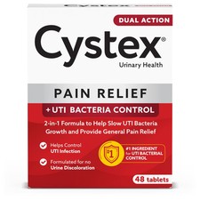 Cystex Dual Action Urinary Pain Tablets 162-162.5mg UTI Bacteria Control 48 Ct