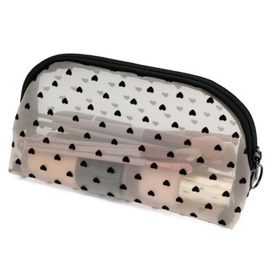 Portable Mesh Makeup Bag with Zipper Small Travel Toiletry Bag Lightweight Co...