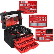 ABN 450-Piece Mechanics Tool Socket Set –  ¼ in, ⅜ in., and ½ in SAE & Metric