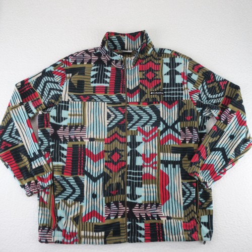 Columbia Full Zip Fleece Sweater Jacket Mens 3XT Southwestern Aztec Print