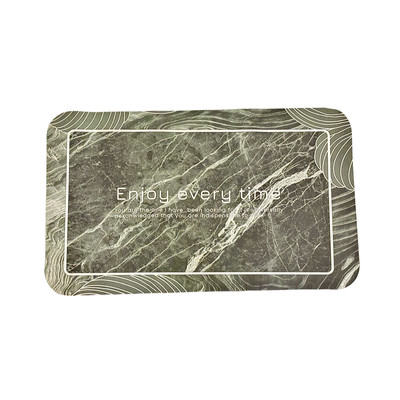 Black Marble Pattern Welcome Mat Dark Green EUC Enjoy Every Time