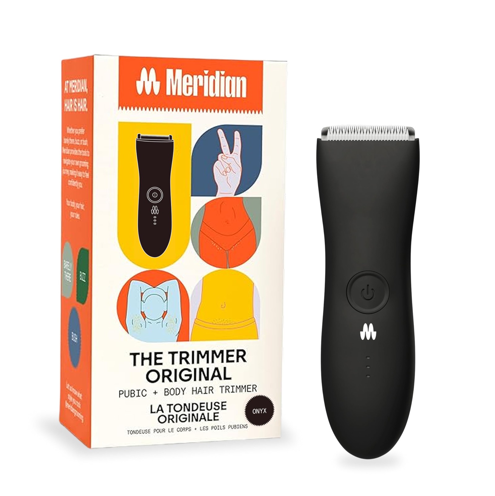 Meridian The Trimmer Original, Body Hair for - Classic, Onyx