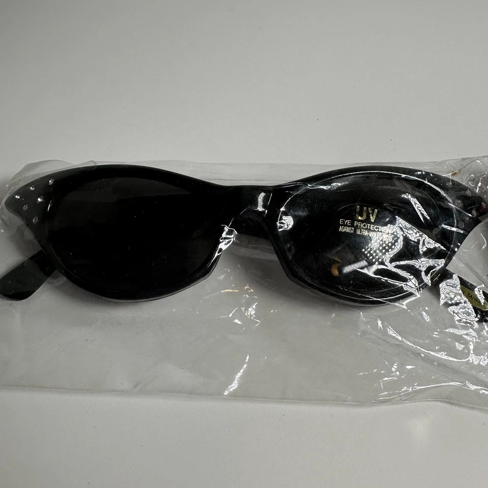 Gafas de sol negras Franco Grease ojos de gato años 50 disfraz pedrería años 50 de colección Foto 4 de 4