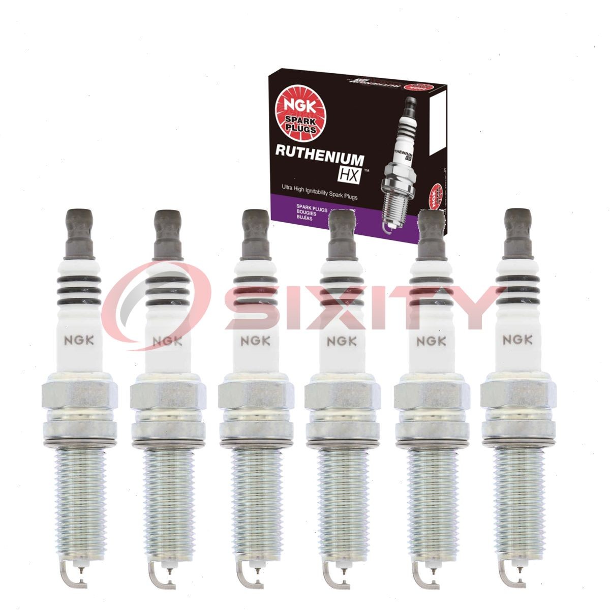 6 pcs NGK Ruthenium HX Spark Plugs for 2012-2016 Hyundai Genesis 3.8L V6 - ut