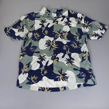 Tommy Bahama Relax 100 Silk Shirt Mens Size XL Blue Green Floral Button Up Camp