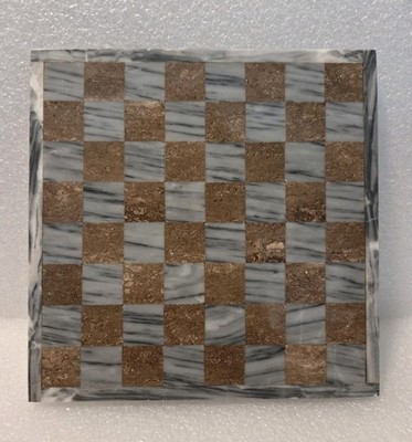 Luxury Quartz Marble Chess Checker Board Stone Inlay Decorative 8 by 8 Heavy