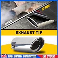 2.4" Auto Car Chrome Muffler Rear Tip Exhaust Pipe Stainless Steel Tail Throat
