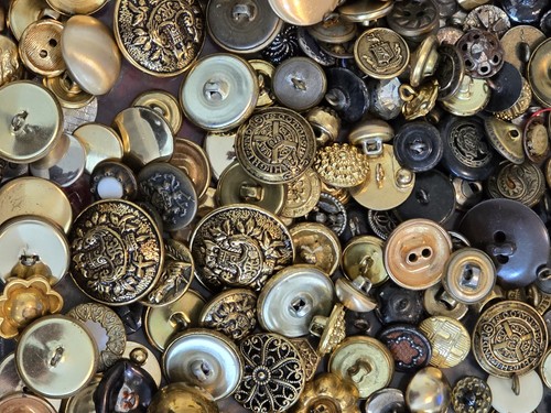 Lot 3lb METAL Antique Picture Buttons Floral Flower Victorian Gold Silver Tone - Photo 5/8