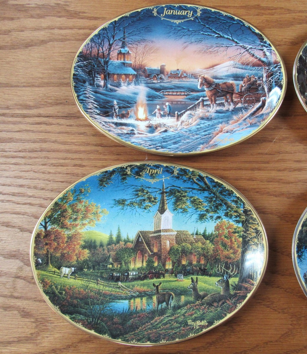 り*た様 【希少・廃盤】TENDERLOIN T-PAY PLATE ペイプレー Terry Redlin Seasons to Remember Calendar Plates complete Set of