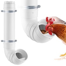 6.6 Pounds Large Capacity Heavy Duty PVC Pipe Hanging Chicken Feeder No Waste