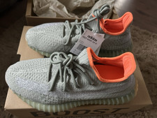  Adidas Yeezy Boost 350 V2 Reflective Grey/Orange Trainers UK 8.5 FX9035 New
