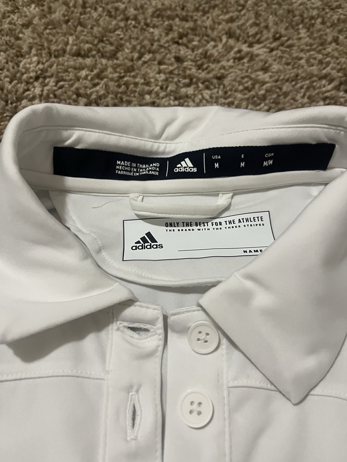 Adidas Golf  Polo Shirt Short Sleeve - White & Women’s M “Texas State” Emb thumbnail 4