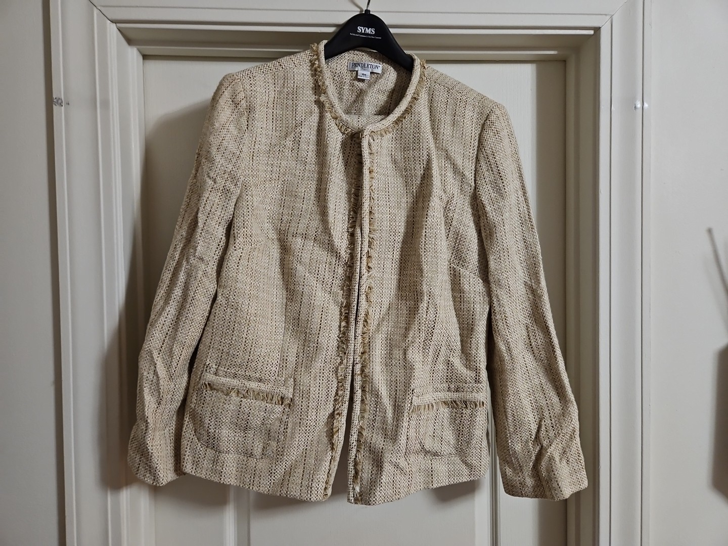 Vintage Pendleton Cream Wool Lined Jacket And Ski… - image 1