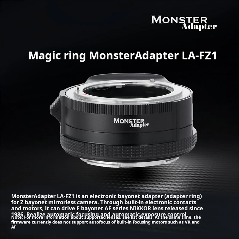 MonsterAdapter LA-FZ1 Auto Focus AF Lens Adapter Nikon F Lens to Nikon Z Cameras