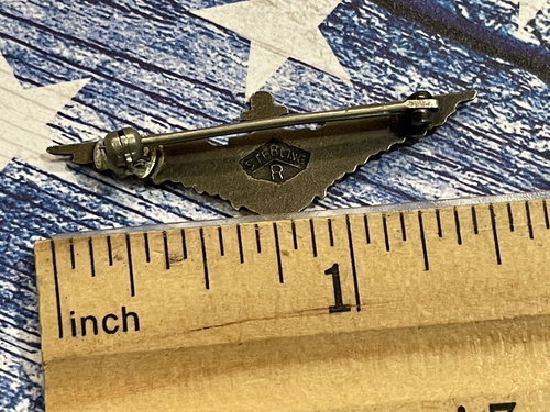 Raro ala/insignia de observador naval de Estados Unidos de 1920 esterlina 1 9/16" aviador de la marina esterlina - Imagen 2 de 3