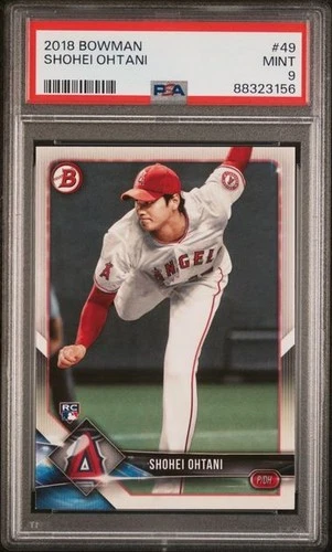 SHOHEI OHTANI 2018 TOPPS BOWMAN 49 PITCHING ROOKIE CARD RC PSA 9 MINT #88323156