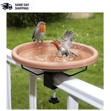 Stylish Balcony Railing Bird Bath - 12" Detachable Bowl for Easy Maintenance