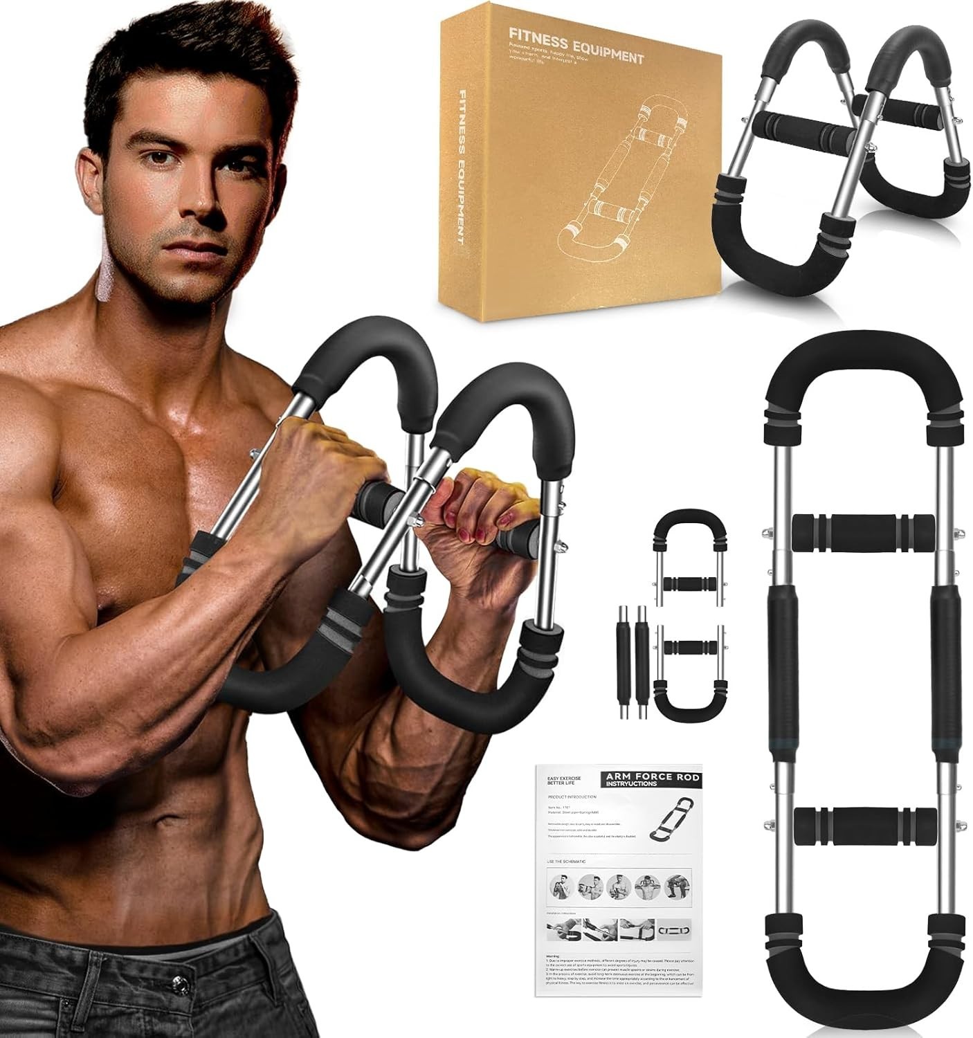 Entrenador de Brazos Twister, 20-120 Lb Equipo de Entrenamiento de Pecho Ajustable, Regalos para Hombre