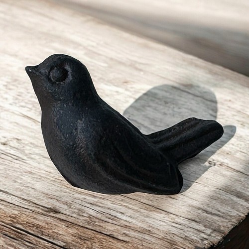 6 CAST IRON BIRD CABINET KNOBS PULLS DRAWER DRESSER HANDLES RUSTIC BIRDS SPARROW