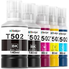 502 Ink Refill Bottles for Eco Tank ET-3850 ET-3760 ET-2850 ET-4850 ET-4760 E...