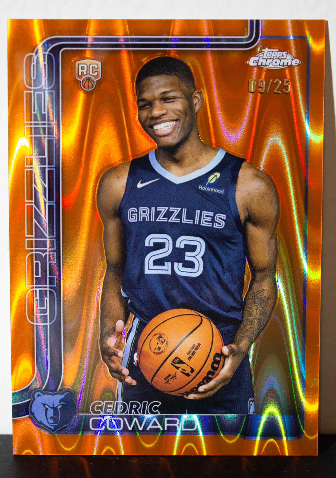 2025-26 Topps Chrome - Cedric Coward #261 Orange RayWave Refractor /25 (RC)