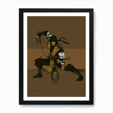 Scorpion Mortal Kombat 1 Art Print Framed Wall Art Poster Canvas Print Picture