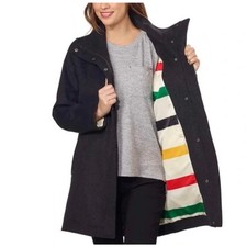 Pendleton Women's Water Resistant Cascade Wool Campbell Coat Jacket Grey Sz XL