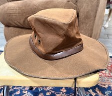 Outback Trading Company Oilskin Kodiak Hat Men’s Large Dark Brown USA Made