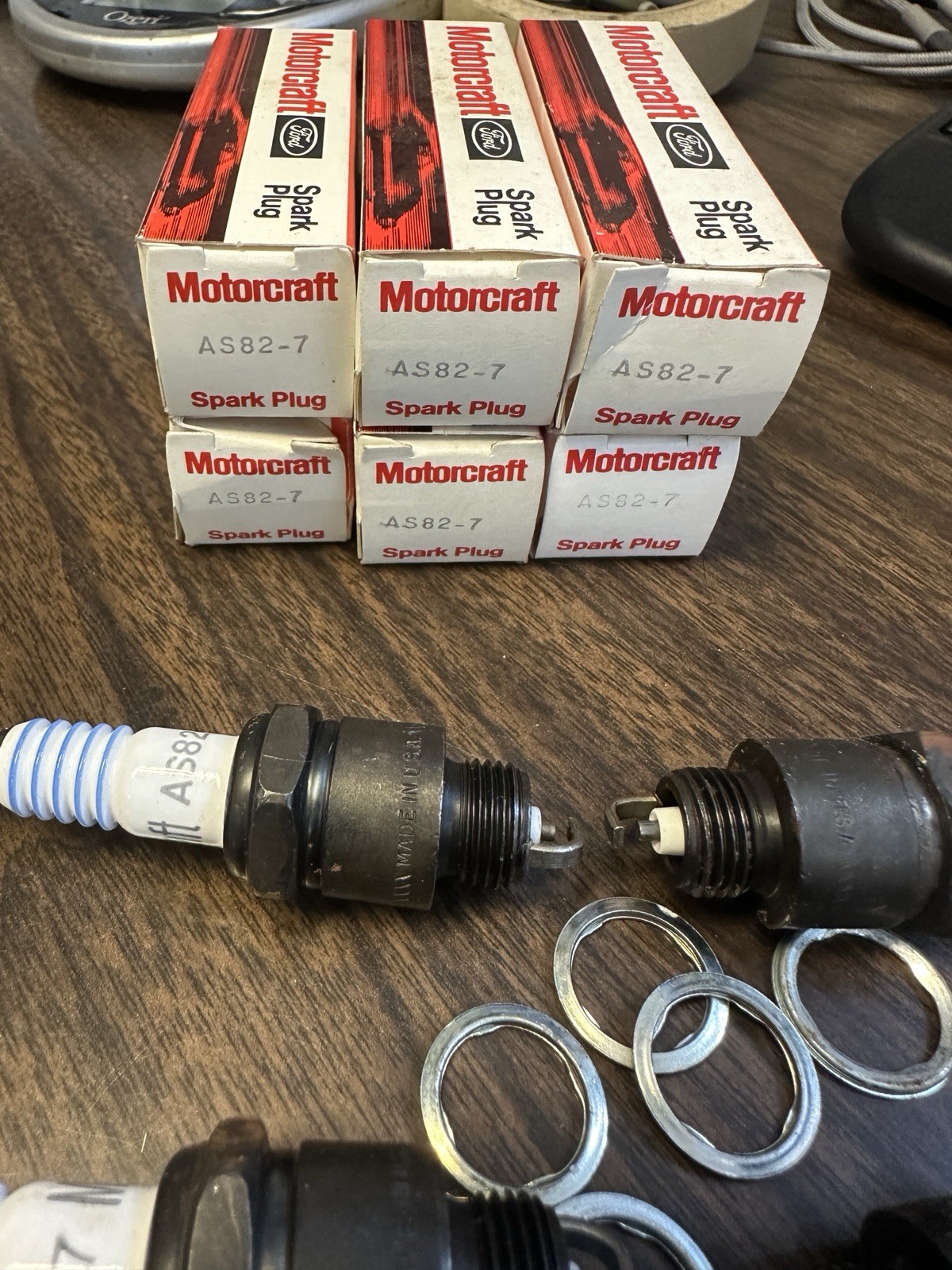 NOS OEM Motorcraft Ford Spark Plugs - AS82-7 - Set Of 6
