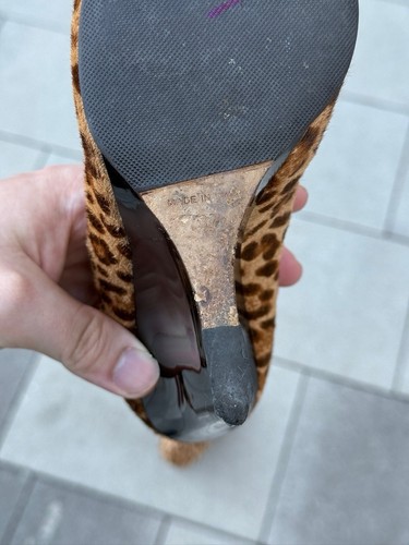 Vintage Jimmy Choo Pony-style Leopard Wedge Heels Size 37 - Picture 9 of 18