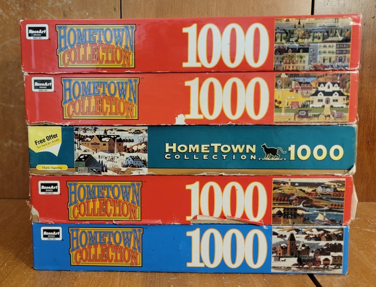 RoseArt Hometown Collection 1000 pc 5 Puzzle set, Heronim 1999