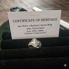 ​Anillo cuchara Rolex Bucherer hecho a mano talla 10 Lucerna rosa B100 12 vintage de lujo