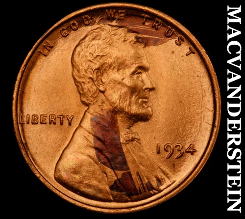 1934 Lincoln Wheat Cent- Choice Gem Brilliant Uncirculated Luster #i9736