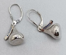 Hershey Kiss Dangle Earrings  Sterling Silver Leverback Stamped WTJ 7g