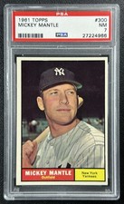 MICKEY MANTLE PSA 7 1961 TOPPS #300 NEAR MINT YANKEES