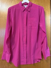 Women's Nine West Pink Button Down Dress Shirt Size Medium Long Sleeve