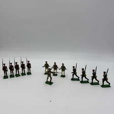 Vintage John Hill & Co LEAD TOY SOLDIER European Infantry 13 Pieces Lot