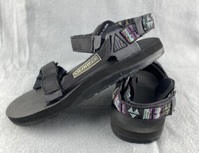 Merrell Baja 32121 Black Open Toed Hook and Loop Sandal Size 9