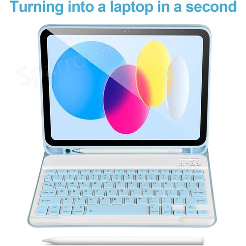 For iPad 7/8/9/10/11th Gen A16 M3 Air 4 5 6 Pro 11 Bluetooth Keyboard Case Cover - Picture 28 of 63