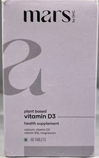 Mars Plant Based Vitamin D3 Health Supplement, 60 Tablets - MFG: 5/23