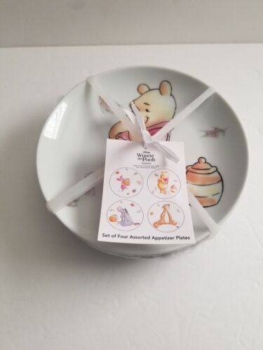 DISNEY WINNIE THE POOH & FRIENDS FALLING LEAVES APPETIZER PLATES SET OF 4 - Picture 2 of 4