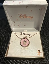 Disney Necklace Bowtiful Mickey Minnie Mouse Pink Rose Tone Charm Necklace