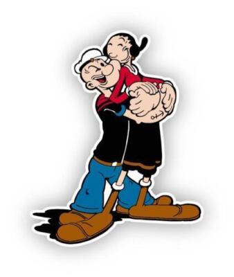 Popeye Olive Oil Cartoon Vinyl Sticker Decal for Car Laptop Phone Wall Art