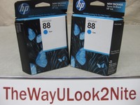 Hp 88 Cyan Ink Cartridge C9386an Genuine Lot Of 2 Date: 2011 - 2012 Hp 88 Cyan Ink Cartridge C9386an Genuine Lot Of 2 Date: 2011 - 2012