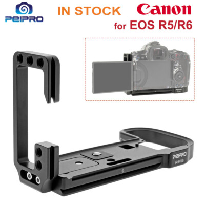 PEIPRO L Shape Quick Release L Plate Bracket Hand Grip fr Canon EOS R5 R6 Camera