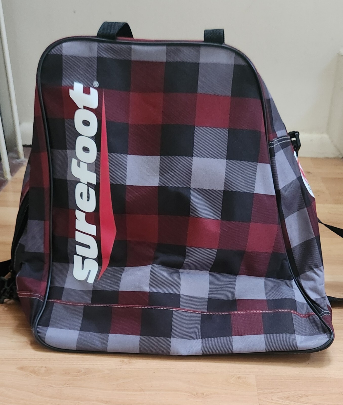 Surefoot Ski Boot Bag Red Black Plaid 18x16