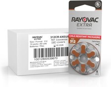 Rayovac Size 312 Extra Advanced Hearing Batteries Exp 2028 - 40 to 160 Batteries