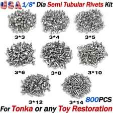 1/8" Semi Tubular Rivets 800PCS Super Assortment Toy Parts For Tonka Restoration